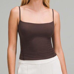 LULULEMON Wundermost Ultra-Soft Nulu Spaghetti-Strap Adjustable Cami Brown Large